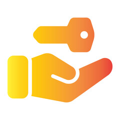 safe key flat gradient icon