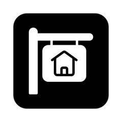 home signboard glyph icon