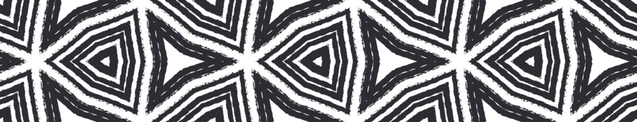 Geometric seamless pattern. Black symmetrical