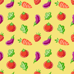 fresh vegetable seamless pattern vector background