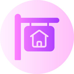 home signboard flat gradient icon