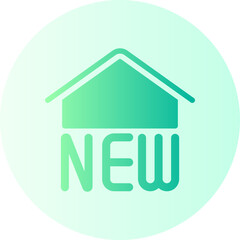 new home flat gradient icon