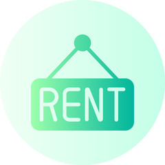 rent signboard flat gradient icon