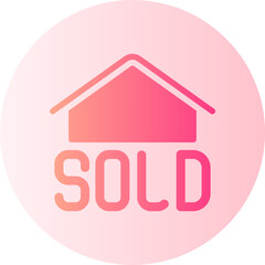 sold home flat gradient icon