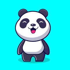 Obraz na płótnie Canvas Cute Panda illustration vector icon.