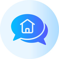conversation home flat gradient icon