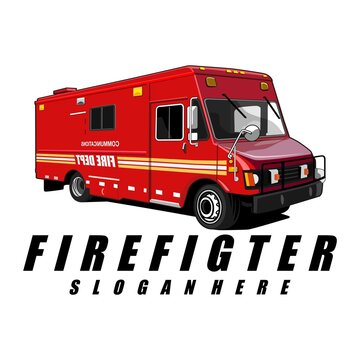 firefighter brand logo design vector