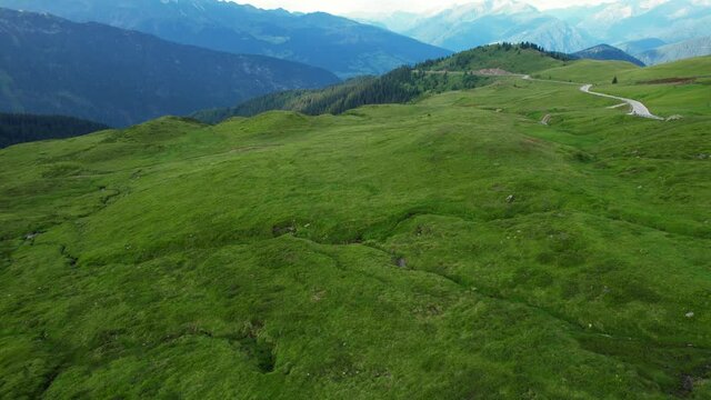 Timmelsjoch high alpine road in Austria called Passo Rombo - travel photography by drone