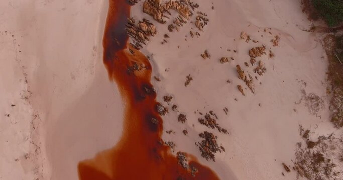 Aerial Looking Down on Red Estuary, Pringle Bay, South Africa
