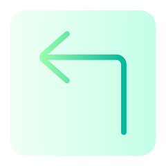 turn left flat gradient icon