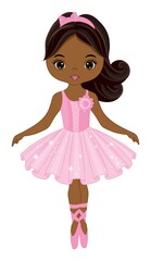 Beautiful African American Ballerina Dancing