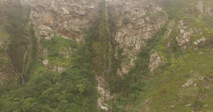 Aerial of Lush Green Rocky Mountain, Pringle Bay, South Africa