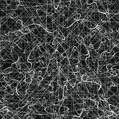 White chaotic lines background. Hand drawn lines. Tangled chaotic pattern. Vector illustration.