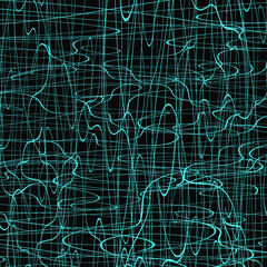 Blue chaotic lines background. Hand drawn lines. Tangled chaotic pattern. Vector illustration.