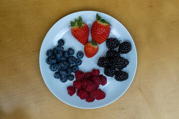 prato com frutas vermelhas