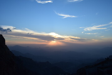 sunset over the mountains