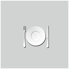 Fork, Plate and Knife logo design inspiration
