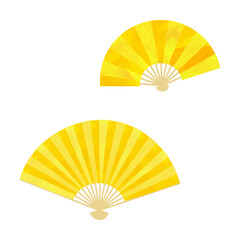 扇子の水彩風イラスト　ベクター素材