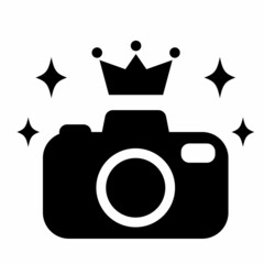 カメラと王冠　フォトコンテスト受賞アイコン - obrazy, fototapety, plakaty