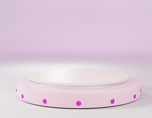 3D rendering of abstract pink geometric shapes modern