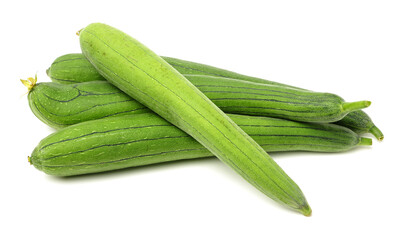 fresh loofah on the white background 