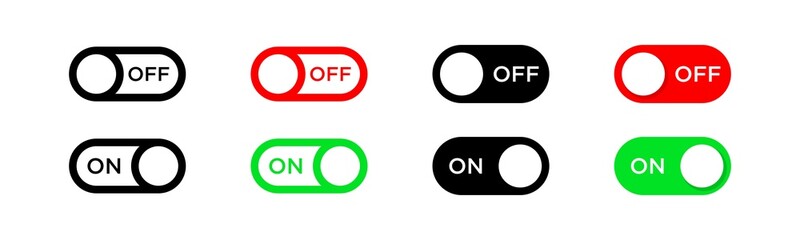 Vector graphic of on off button icon collection