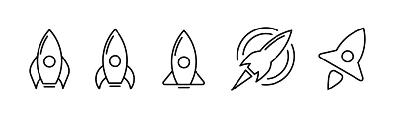 Vector graphic of rocket icon collection