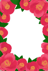 椿のシンプルな縦向きフレーム素材