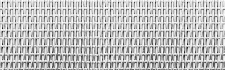 Panorama of White rattan wooden table top pattern and background seamless