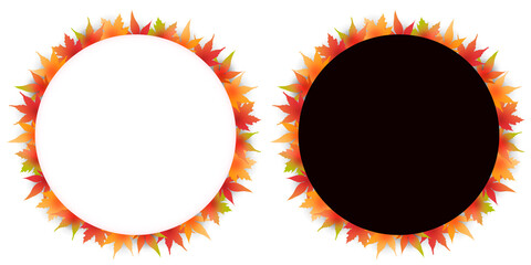 秋　紅葉　フレーム　アイコン