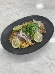 スパイスコンビーフとパクチーごはん