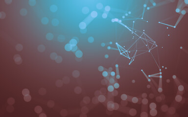 Abstract background. Molecules technology with polygonal shapes, connecting dots and lines. Connection structure. Big data visualization.