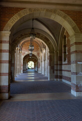 Outdoor corridor with dramatic arches