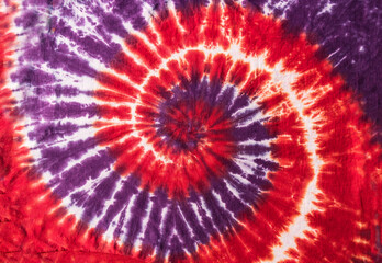 Fashionable Colorful Red, Blue and Black Retro Abstract Psychedelic Tie Dye Swirl Design on cotton...