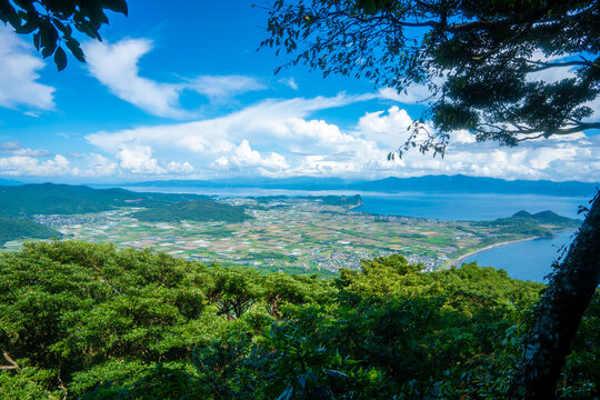 鹿児島県指宿市の開聞岳を登山している風景 A view of climbing Mt. Kaimon in Ibusuki City, Kagoshima Prefecture, Japan.