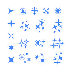 Sparkles line icons. Black sparkles symbols vector