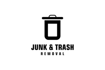 Letter O for junk removal logo design, environmentally friendly garbage disposal service, simple minimalist design icon.
