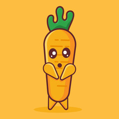 cute carrot with nervous gesture isolated vector illustration 