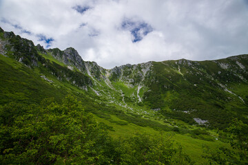 航空撮影した夏の駒ヶ岳の風景