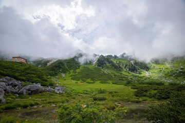航空撮影した夏の駒ヶ岳の風景