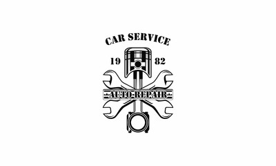 Mechanic services, engineering, repair logo design