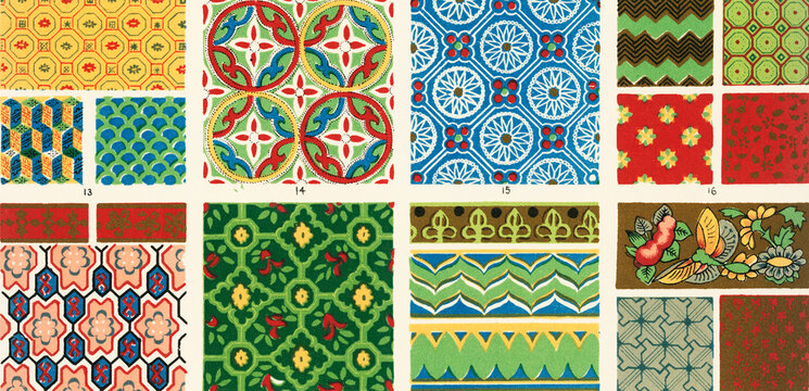 Antique illustration of the grammar of ornament by Owen Jones