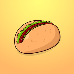 Vector of Sandwich Kebab Cartoon Illustration Look Delicious