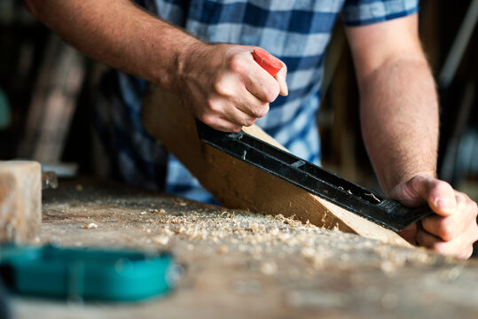 Artisan working with wood