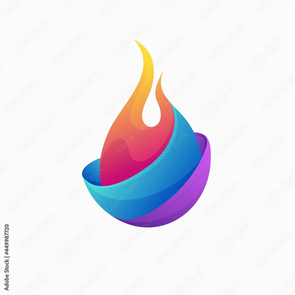 Wall mural Flames logo with burning element