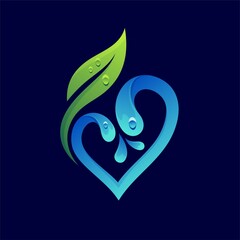 Seed logo with water and love concept