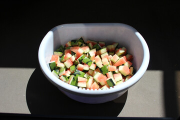 食べ終わったスイカの後