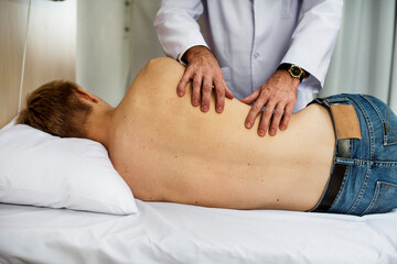 Doctor is diagnosing patient