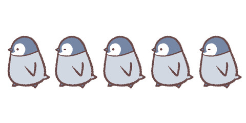 歩くペンギンヒナのライン