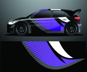 Rally car decal graphic wrap vector, abstract background